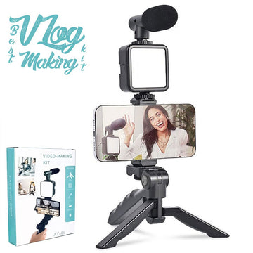 CrossX AY-49 Video-Making Kit Vlogging Tripod |  5 in 1 Complete Vlogging Kit